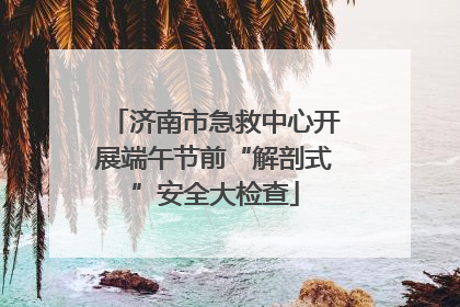 济南市急救中心开展端午节前“解剖式”安全大检查