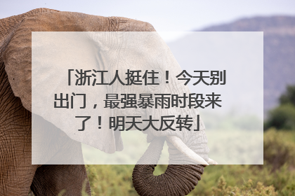 浙江人挺住！今天别出门，最强暴雨时段来了！明天大反转