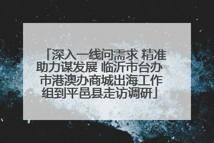 深入一线问需求 精准助力谋发展 临沂市台办 市港澳办商城出海工作组到平邑县走访调研