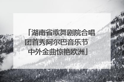 湖南省歌舞剧院合唱团首秀阿尔巴音乐节 中外金曲惊艳欧洲