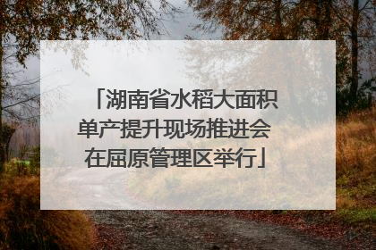 湖南省水稻大面积单产提升现场推进会在屈原管理区举行