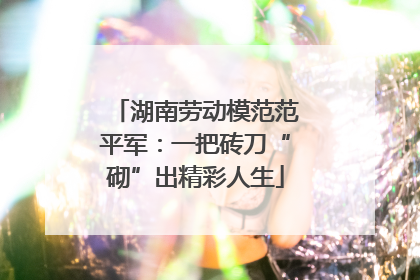 湖南劳动模范范平军：一把砖刀“砌”出精彩人生