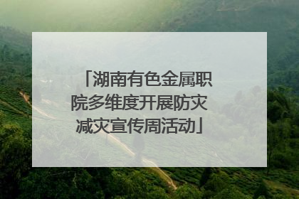湖南有色金属职院多维度开展防灾减灾宣传周活动