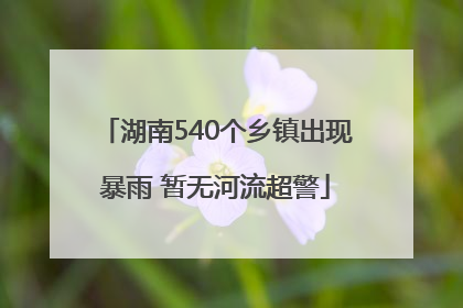 湖南540个乡镇出现暴雨 暂无河流超警