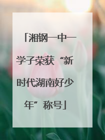 湘钢一中一学子荣获“新时代湖南好少年”称号