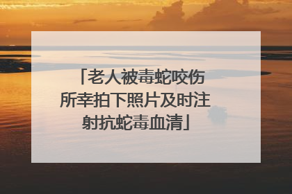 老人被毒蛇咬伤 所幸拍下照片及时注射抗蛇毒血清