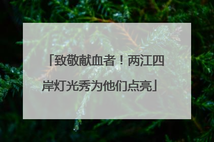 致敬献血者！两江四岸灯光秀为他们点亮