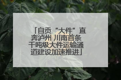 自贡“大件”直奔泸州 川南首条千吨级大件运输通道建设加速推进