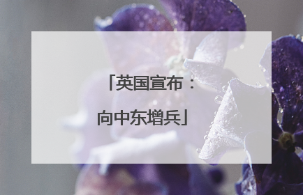 英国宣布：向中东增兵