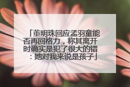 董明珠回应孟羽童能否再回格力，称其离开时确实是犯了很大的错：她对我来说是孩子