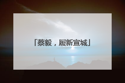 蔡毅，履新宣城