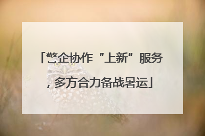 警企协作“上新”服务，多方合力备战暑运