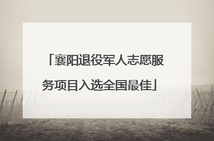 襄阳退役军人志愿服务项目入选全国最佳
