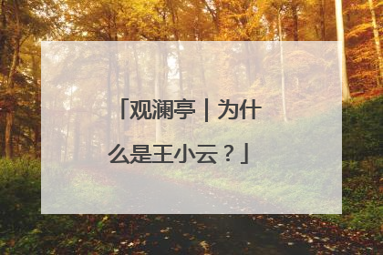 观澜亭｜为什么是王小云？