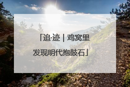 追·迹｜鸡窝里发现明代抱鼓石