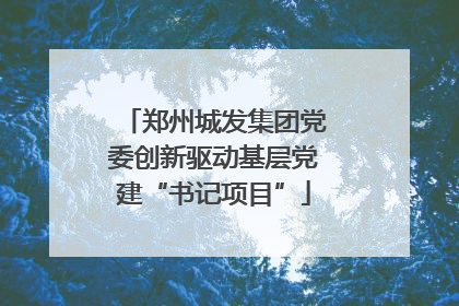 郑州城发集团党委创新驱动基层党建“书记项目”