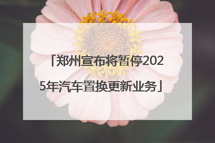 郑州宣布将暂停2025年汽车置换更新业务