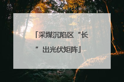 采煤沉陷区“长”出光伏矩阵
