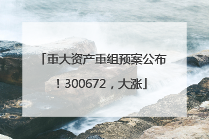 重大资产重组预案公布！300672，大涨