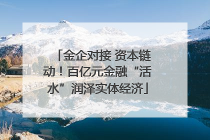 金企对接 资本链动！百亿元金融“活水”润泽实体经济