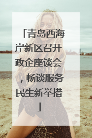 青岛西海岸新区召开政企座谈会，畅谈服务民生新举措