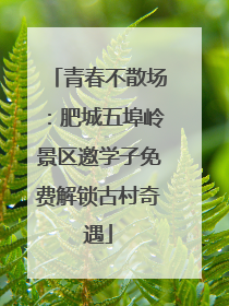 青春不散场：肥城五埠岭景区邀学子免费解锁古村奇遇