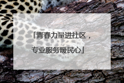青春力量进社区,专业服务暖民心