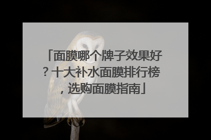 面膜哪个牌子效果好？十大补水面膜排行榜，选购面膜指南