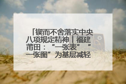 锲而不舍落实中央八项规定精神丨福建莆田：“一张表”“一张图”为基层减轻“数字负担”