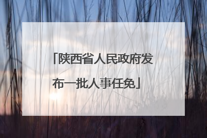 陕西省人民政府发布一批人事任免
