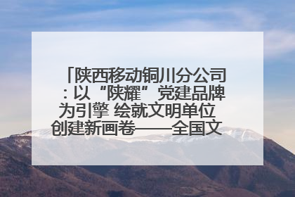 陕西移动铜川分公司：以“陕耀”党建品牌为引擎 绘就文明单位创建新画卷——全国文明单位创建纪实