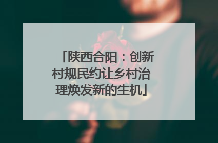 陕西合阳：创新村规民约让乡村治理焕发新的生机
