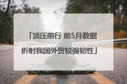 顶压前行 前5月数据折射我国外贸较强韧性