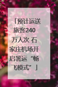 预计运送旅客240万人次 石家庄机场开启暑运“畅飞模式”