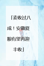 麦收过八成！安徽夏粮有望再迎丰收