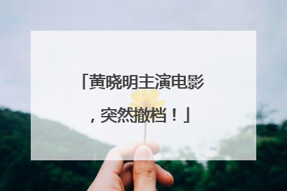 黄晓明主演电影，突然撤档！