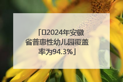 ﻿2024年安徽省普惠性幼儿园覆盖率为94.3%