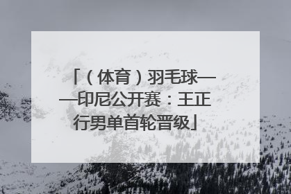 （体育）羽毛球——印尼公开赛：王正行男单首轮晋级