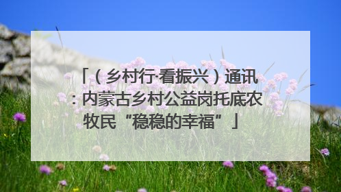 （乡村行·看振兴）通讯：内蒙古乡村公益岗托底农牧民“稳稳的幸福”