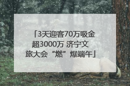 3天迎客70万吸金超3000万 济宁文旅大会“燃”爆端午