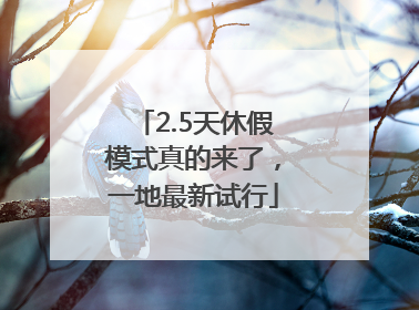 2.5天休假模式真的来了，一地最新试行