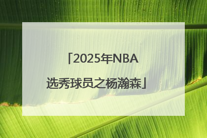 2025年NBA选秀球员之杨瀚森
