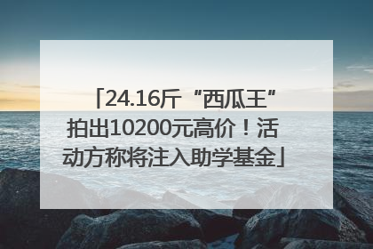 24.16斤“西瓜王”拍出10200元高价！活动方称将注入助学基金