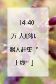 4-40万 人形机器人赶集“上线”