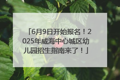 6月9日开始报名！2025年威海中心城区幼儿园招生指南来了！