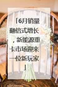 6月销量翻倍式增长，新能源重卡市场迎来一位新玩家