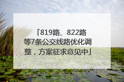 819路、822路等7条公交线路优化调整，方案征求意见中
