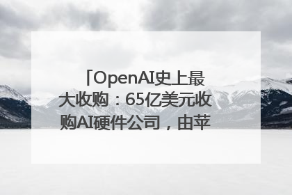 OpenAI史上最大收购：65亿美元收购AI硬件公司，由苹果前设计总监创办